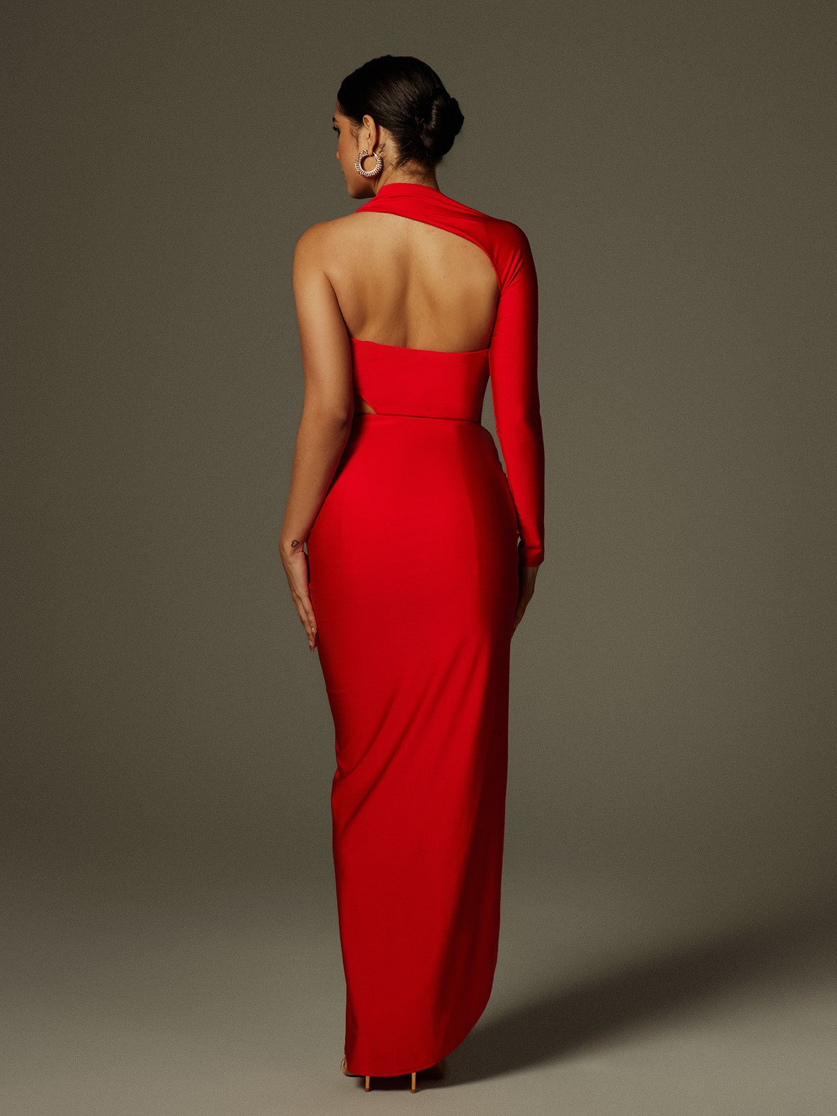 Abito Maxi Aislyn con Spalle Scoperte e Fessura