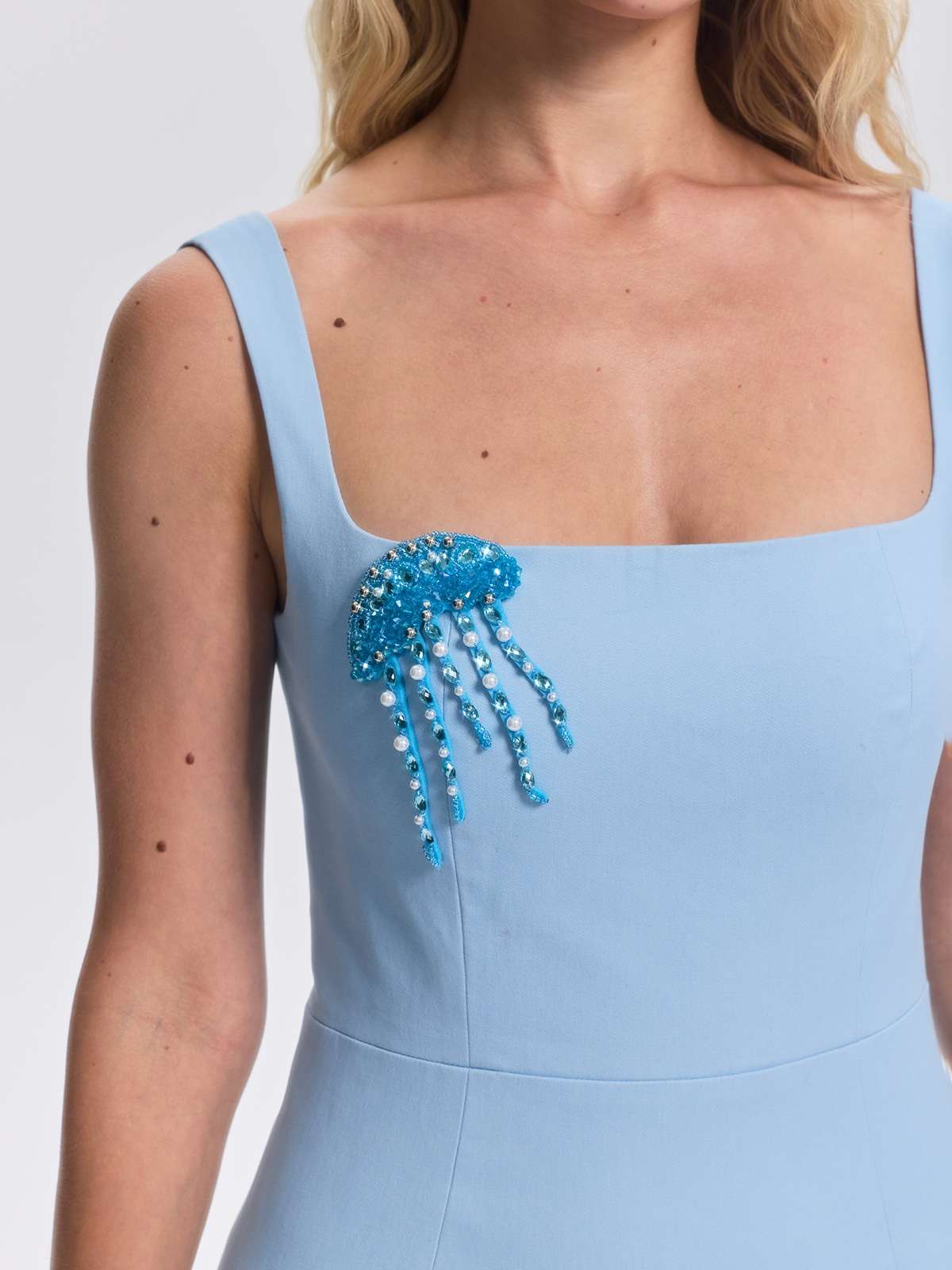 Abito Mini Bainhelm Decorato con Strass e Perle