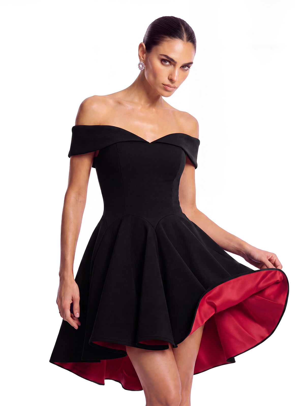 Drynex Mini Abito Rosso con Spalle Scoperte