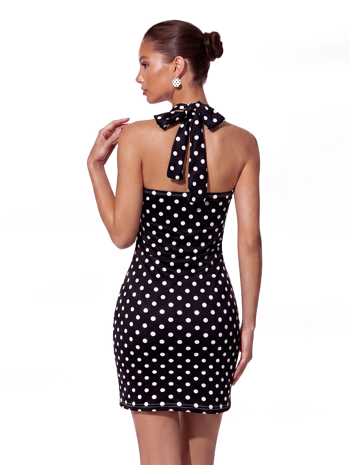 Abito Mini Eira a Pois con Scollo Americano