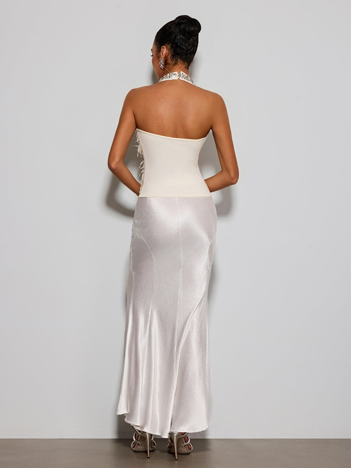 Top con Frange e Strass Erzsebet a Scollo Americano