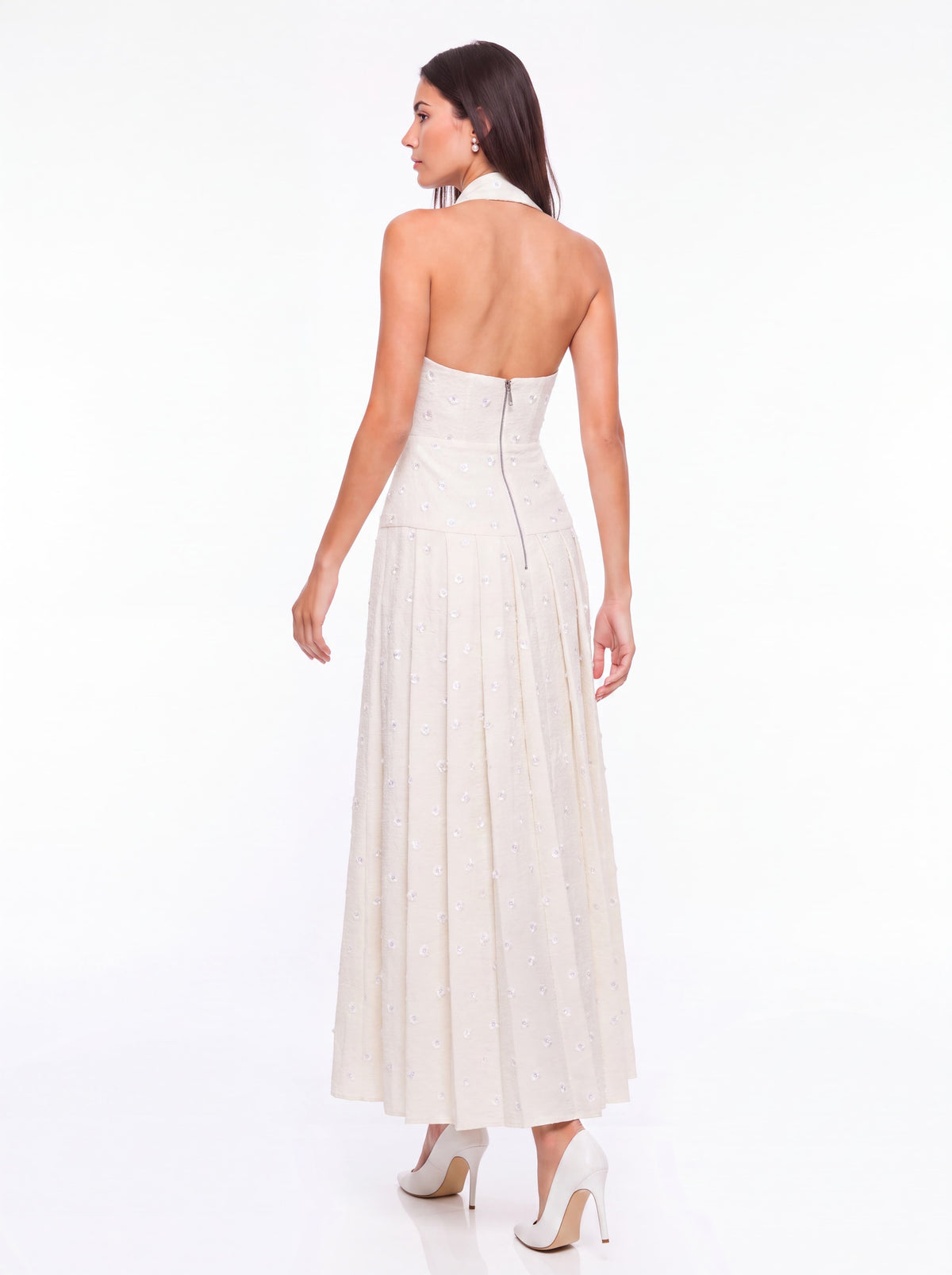 Maxi Abito Floreale con Scollo All'Americana Fedra