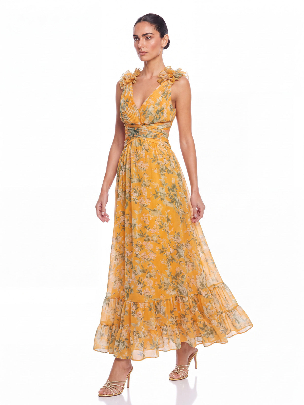 Abito Maxi Floreale Senza Maniche Haidi - Elegante e Leggero