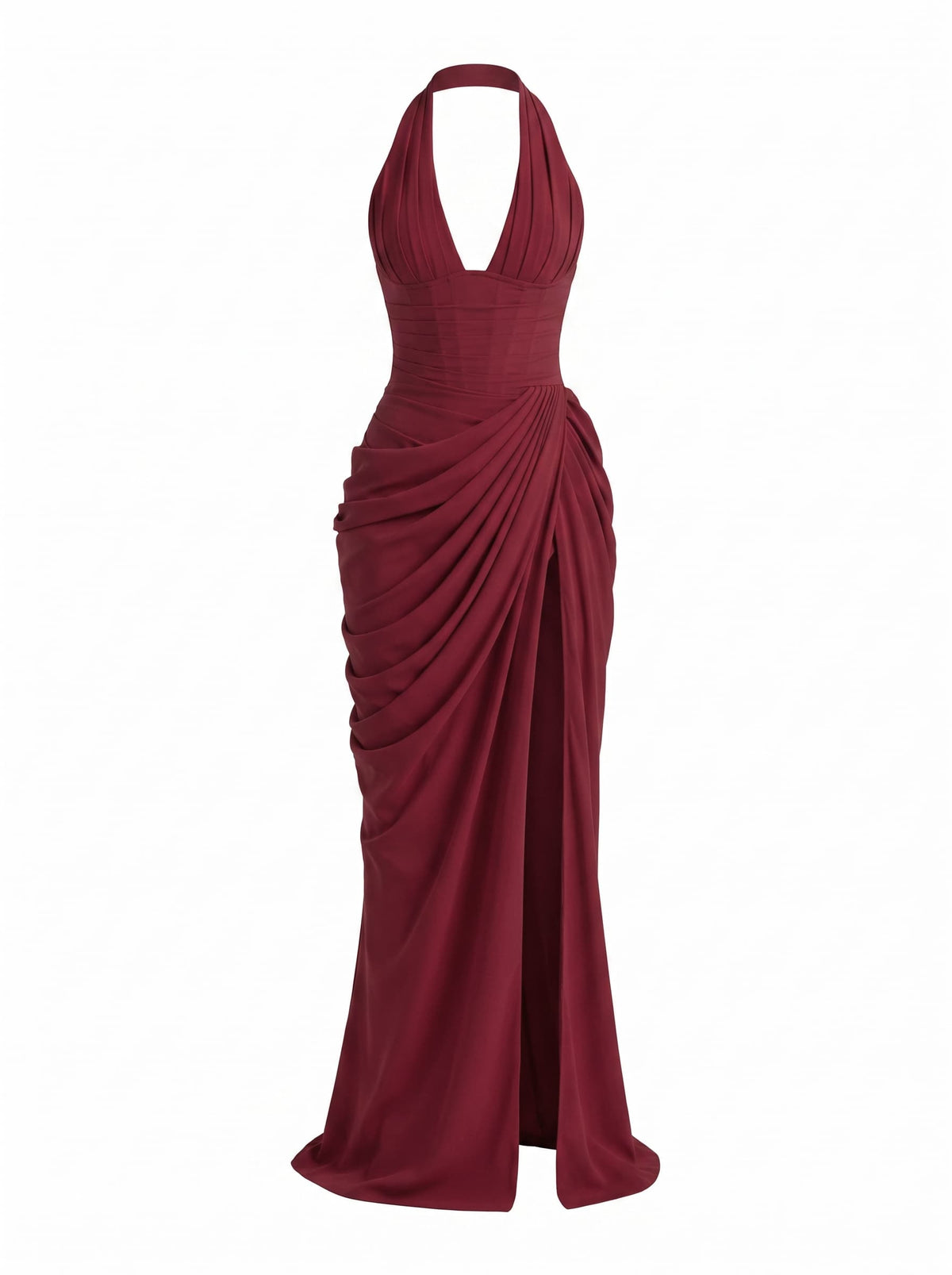 Maxi Abito Drappeggiato con Scollo Americano Isvane