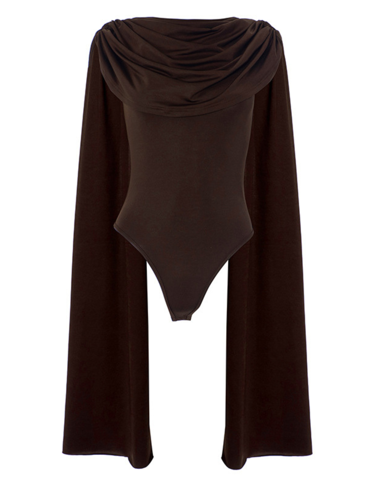 Abito Bodycon con Collo a Cowl Nyressa in Marrone