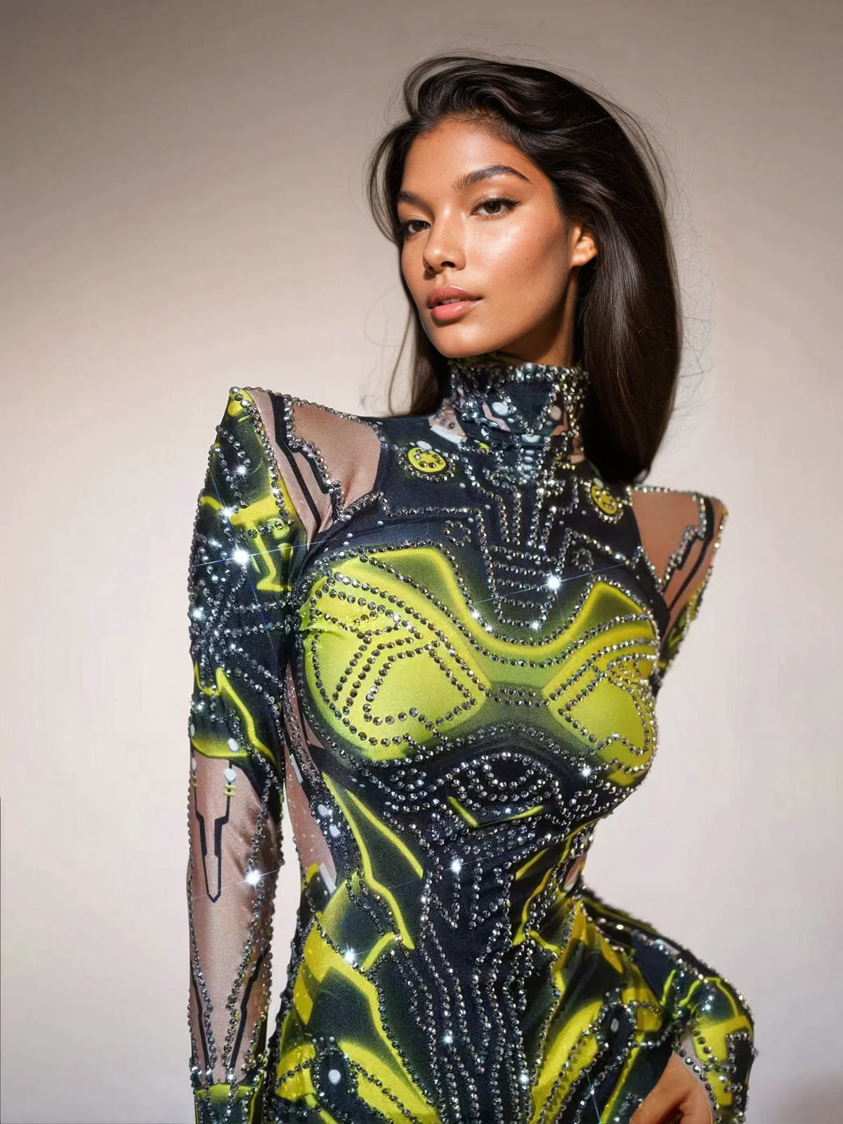 Maglia a maniche lunghe Shatoya con decorazione di strass