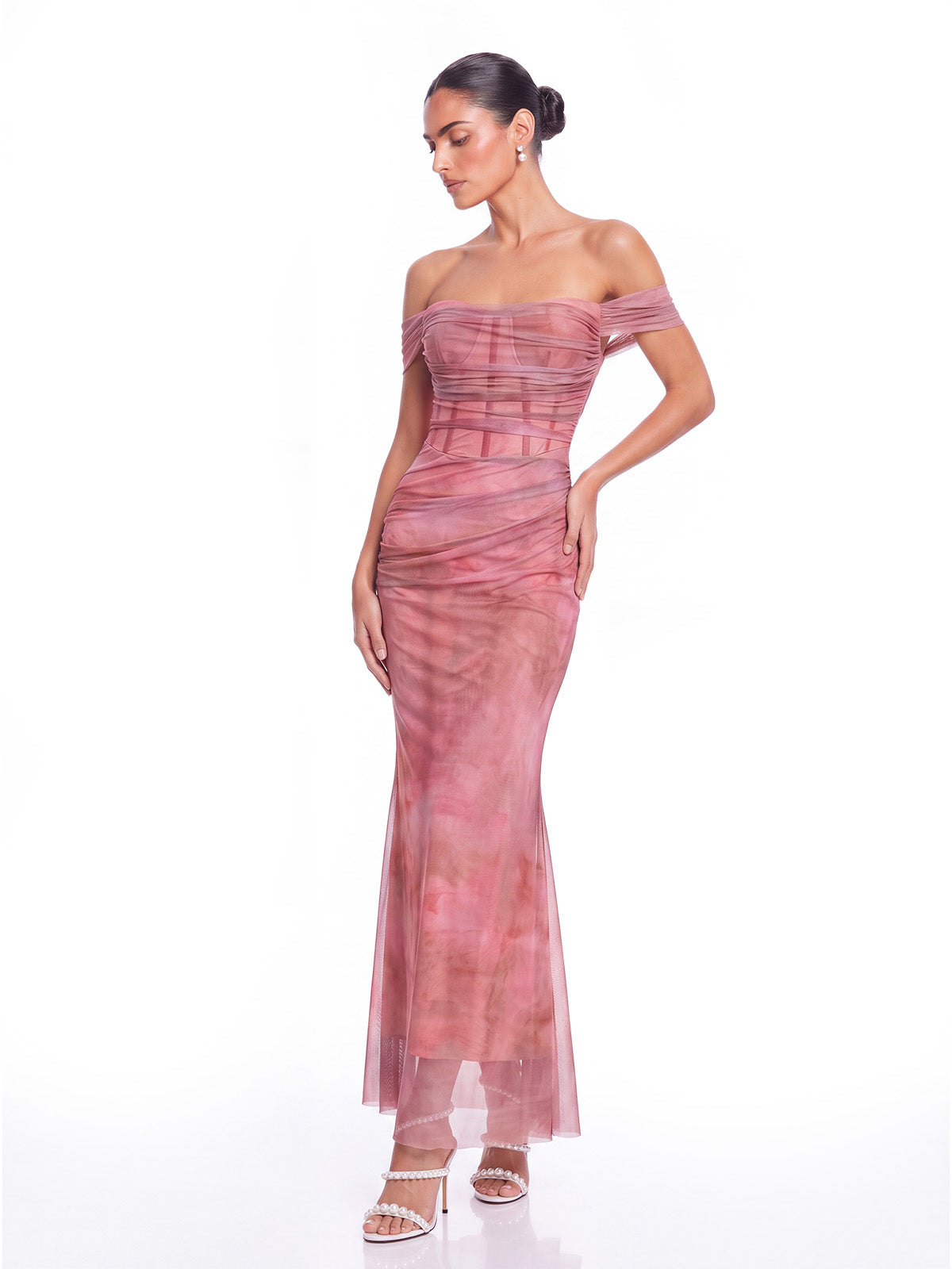 Abito Maxi Zirella con Spalle Scoperte e Corsetto