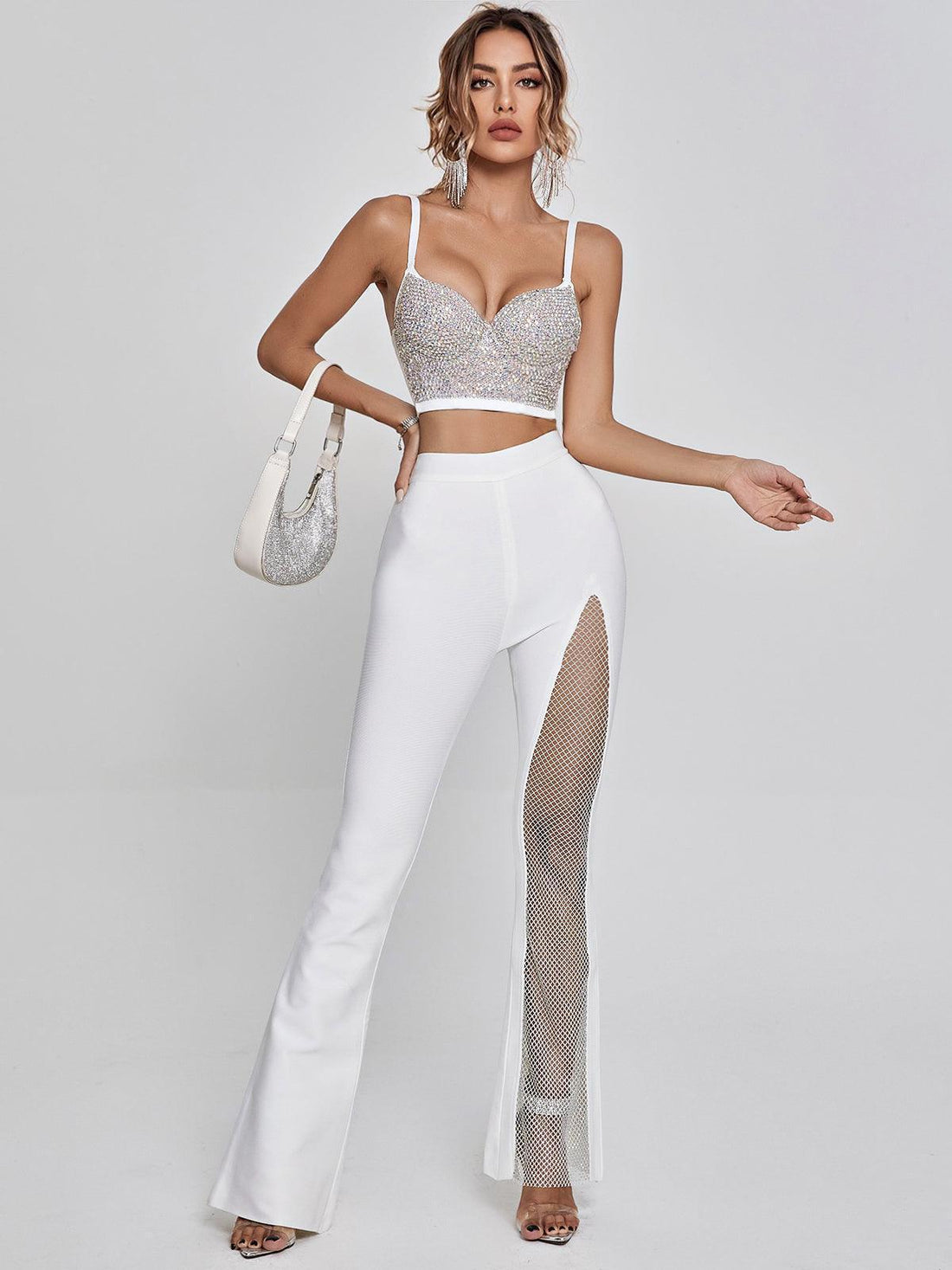 Elegante Bustier Brianna in Cristallo Bianco