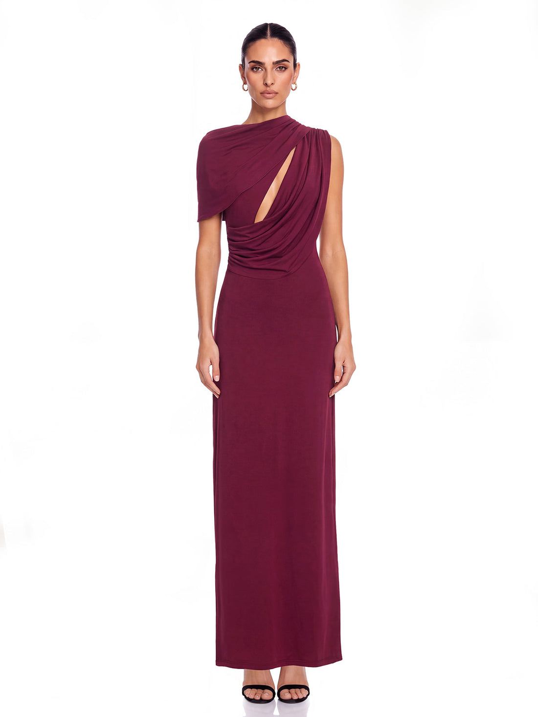 Maxi Abito Cutout con Maniche a Cappotto Caia