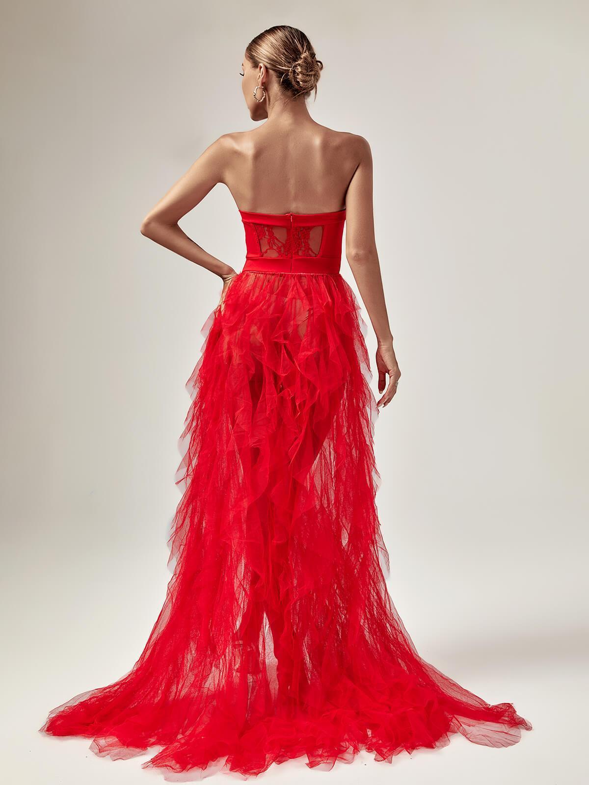 Abito Maxi Dorothy in Tulle Rosso