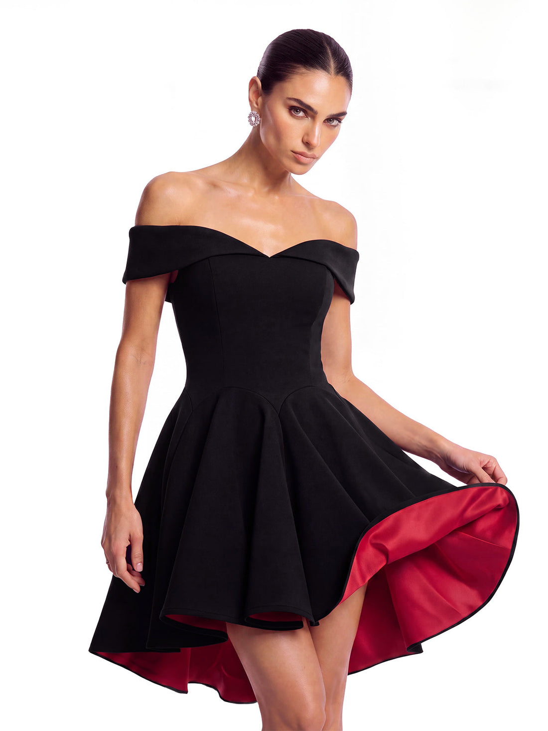 Drynex Mini Abito Rosso con Spalle Scoperte
