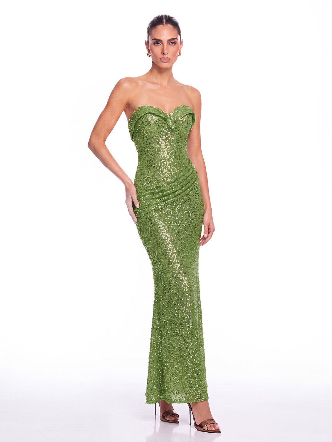 Abito Maxi Senza Spalline con Paillettes Evandris