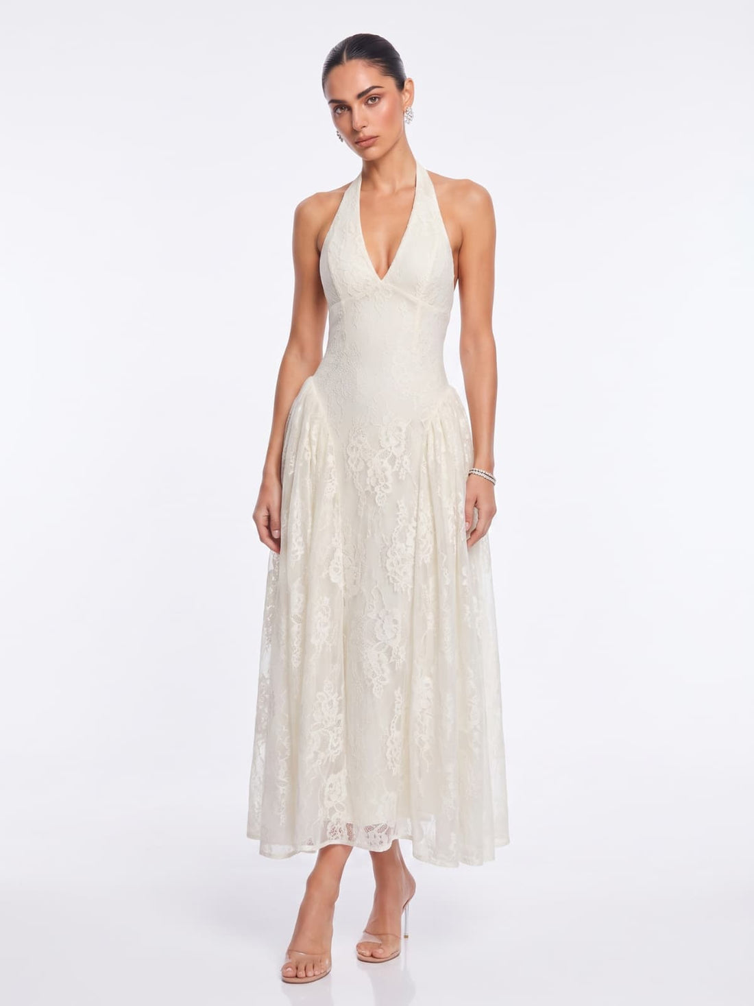 Abito Maxi Falenor in Pizzo con Scollo a V