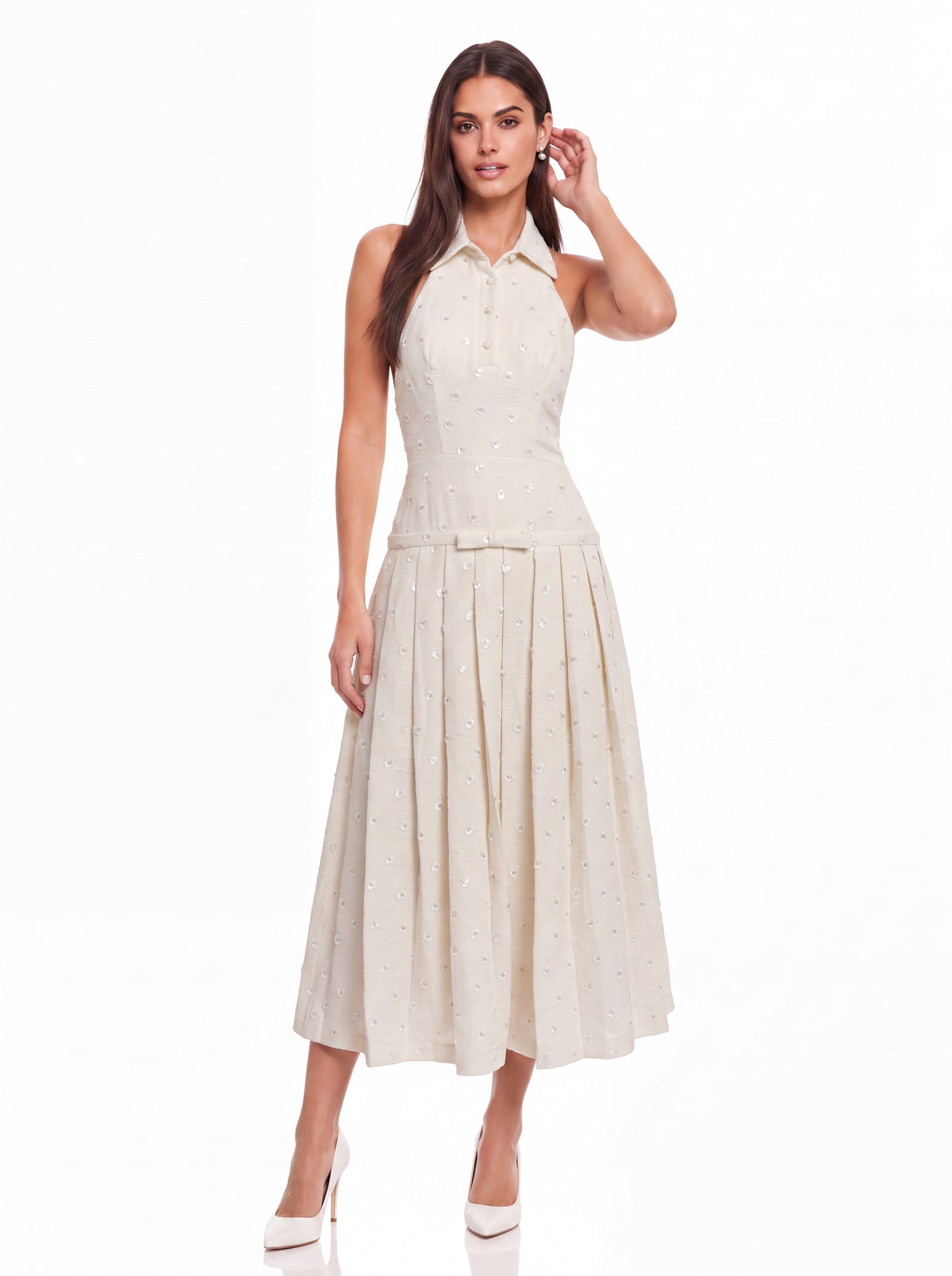 Maxi Abito Floreale con Scollo All'Americana Fedra