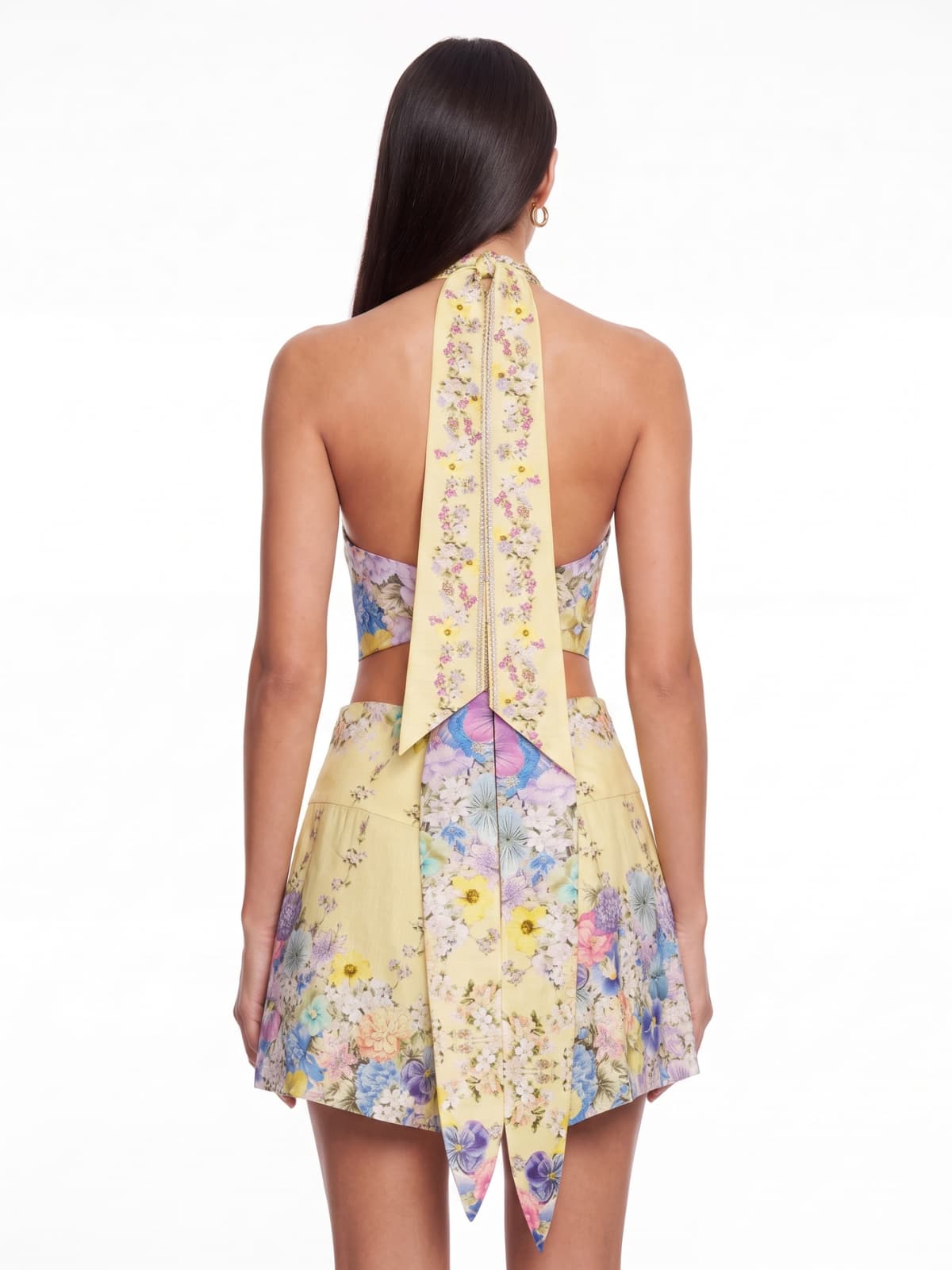 Set Gonna Floreale con Scollo Halterneck Goril