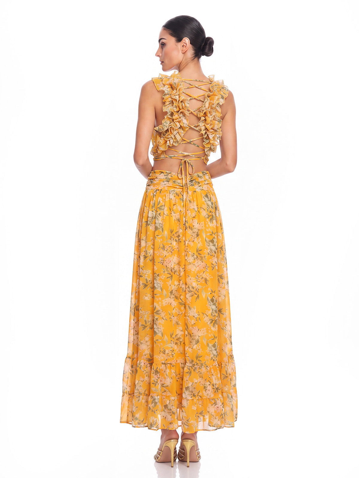 Abito Maxi Floreale Senza Maniche Haidi - Elegante e Leggero