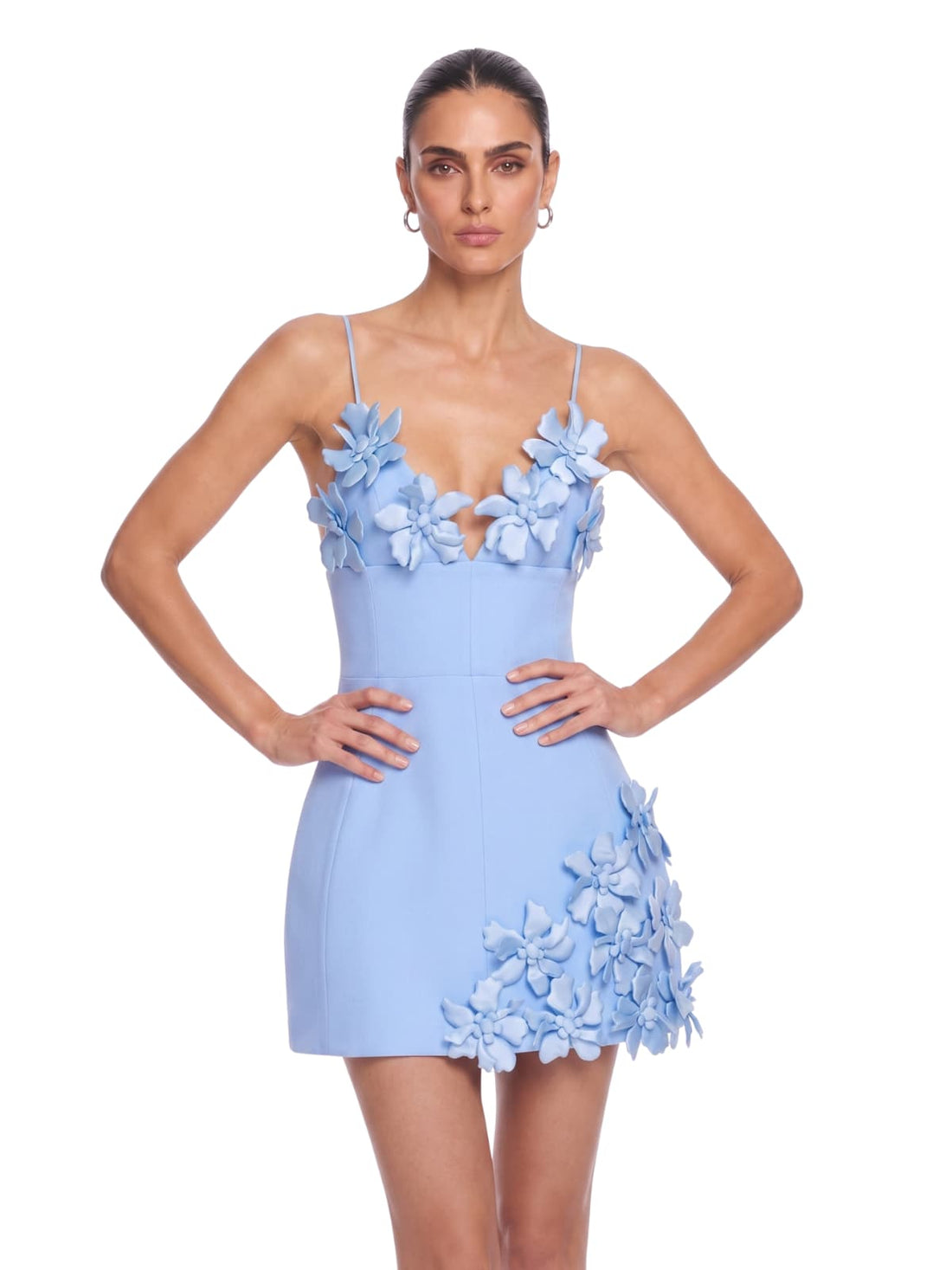 Abito Mini Hovena con Spalline e Motivo Floreale
