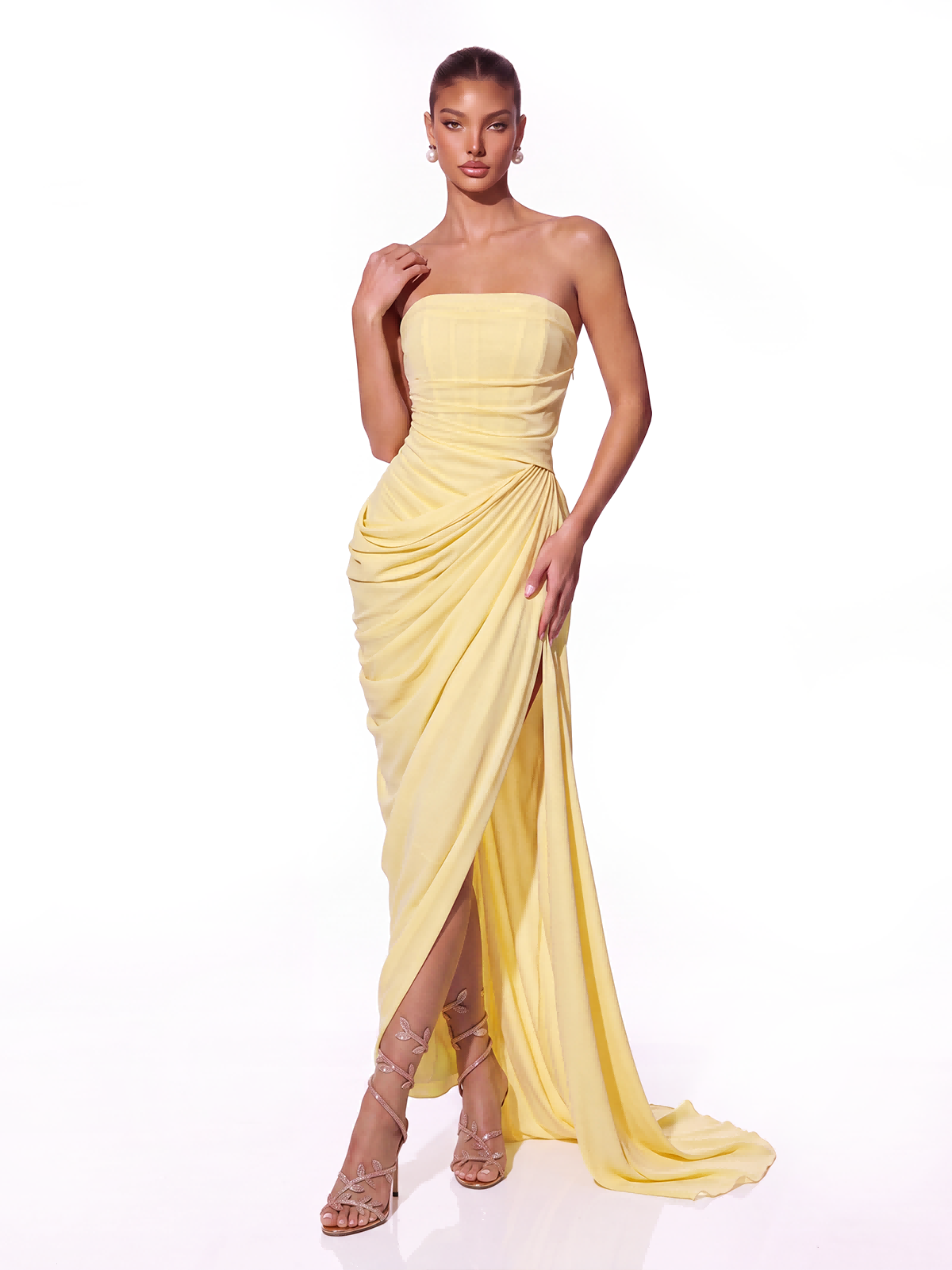 Abito Maxi Irina Senza Spalline con Spacco