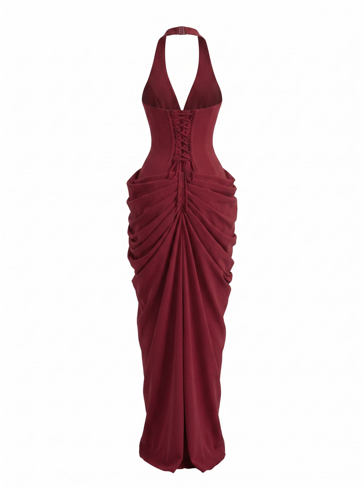 Maxi Abito Drappeggiato con Scollo Americano Isvane