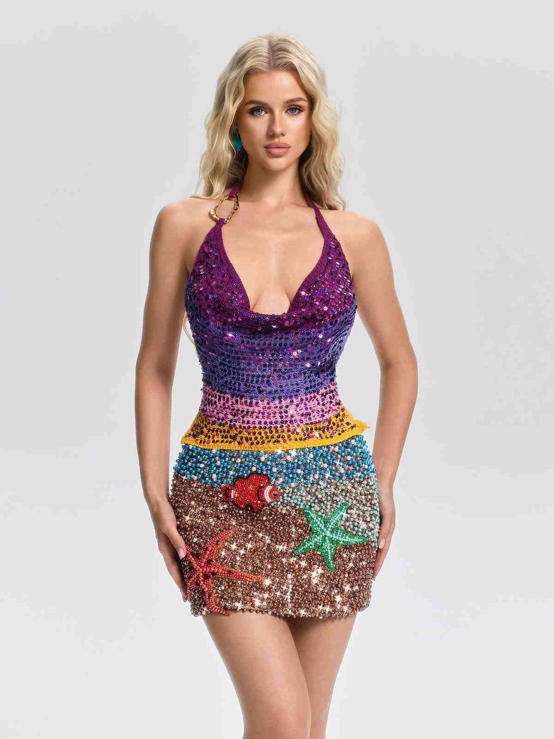 Camisola con Collo a Cowl e Paillettes Liebke