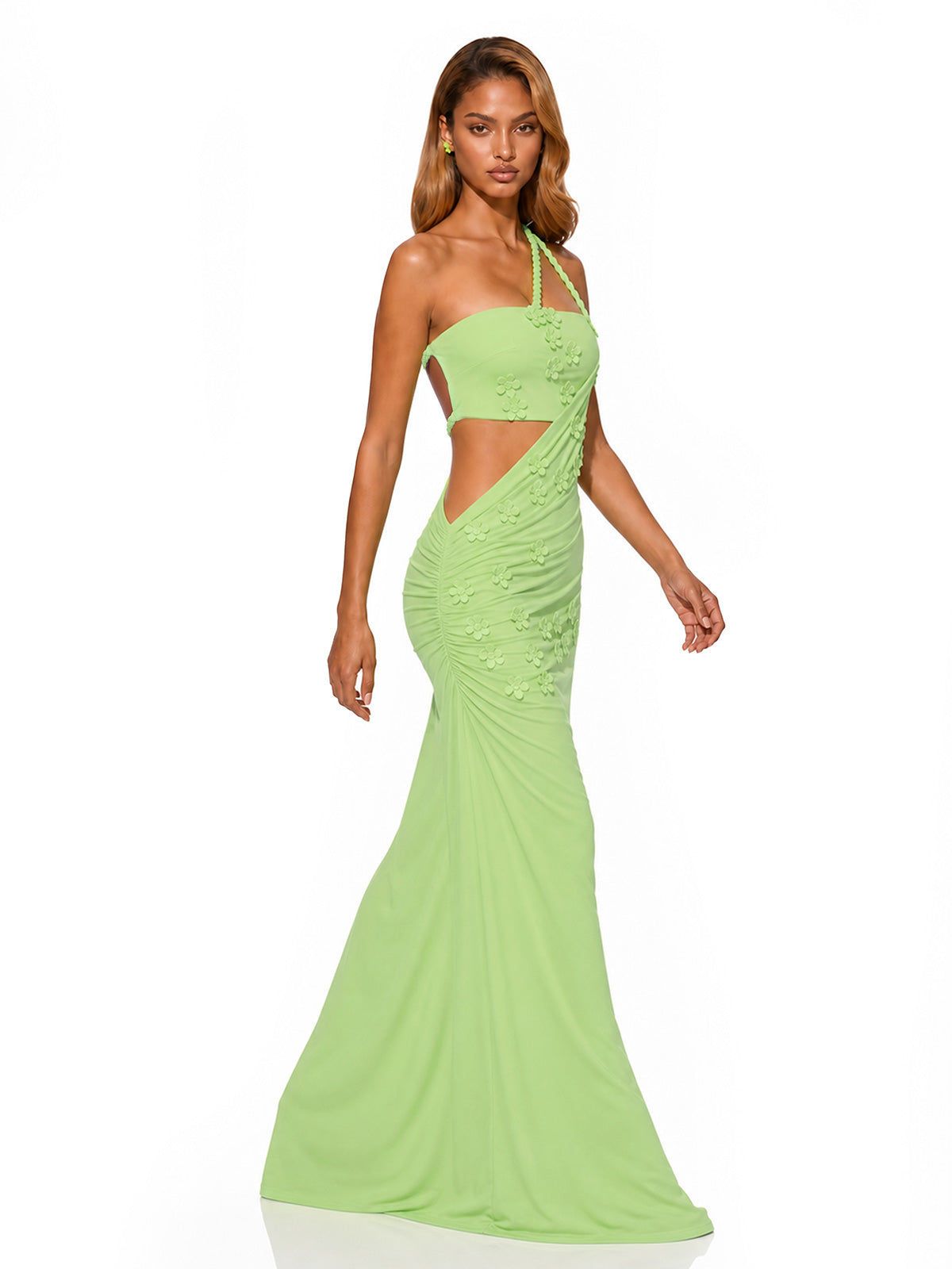 Abito Maxi Liorven a Fiori con Spalle Scoperte