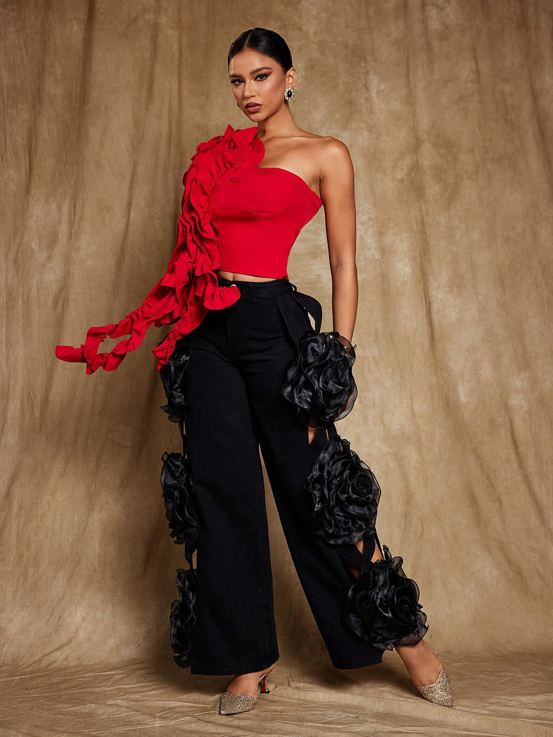 Jeans Nathan con Fiori Traforati