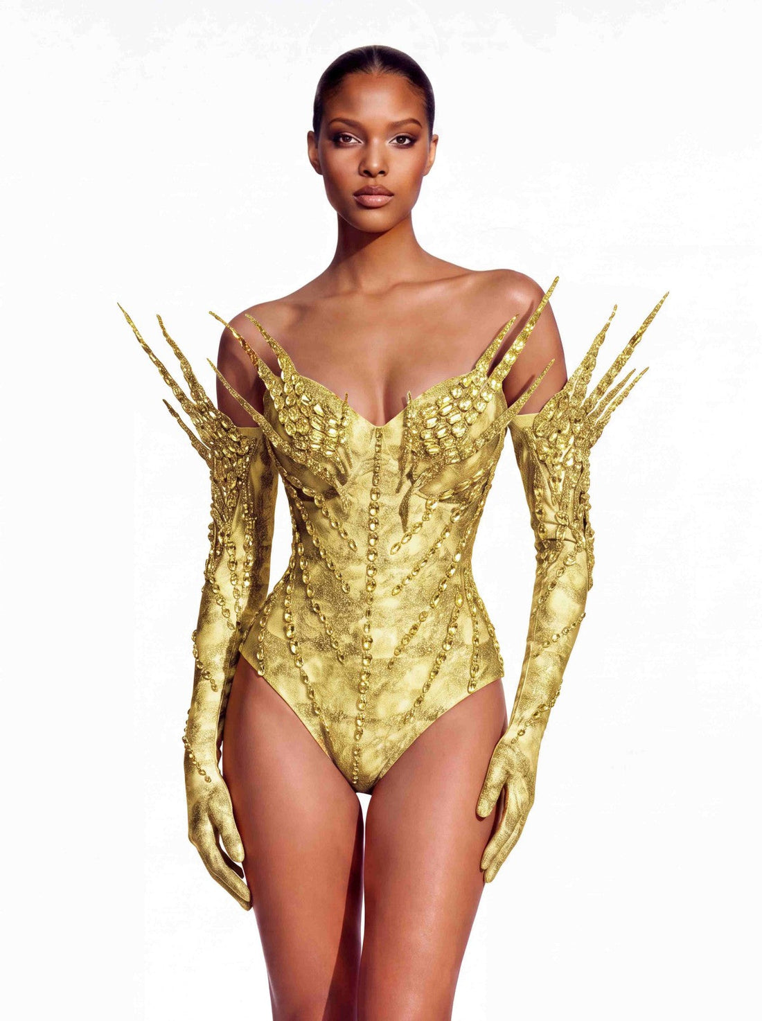 Body Crystal Tervix con Guanti Dorati