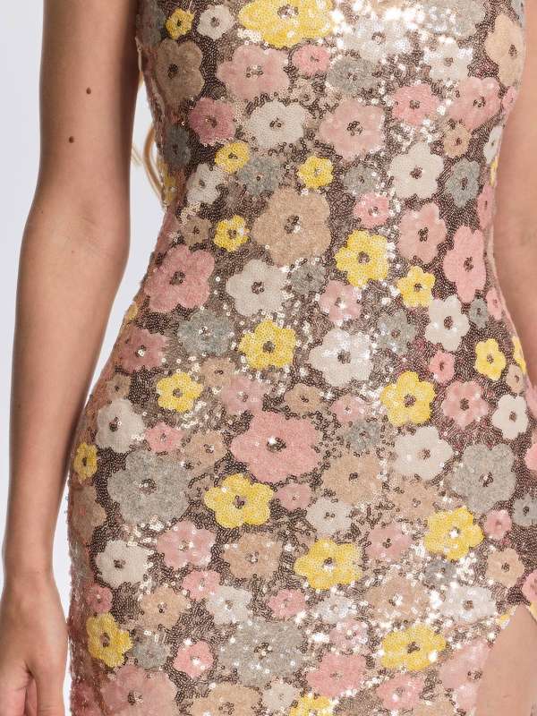 Abito Mini Velmora con Paillettes a Fiori