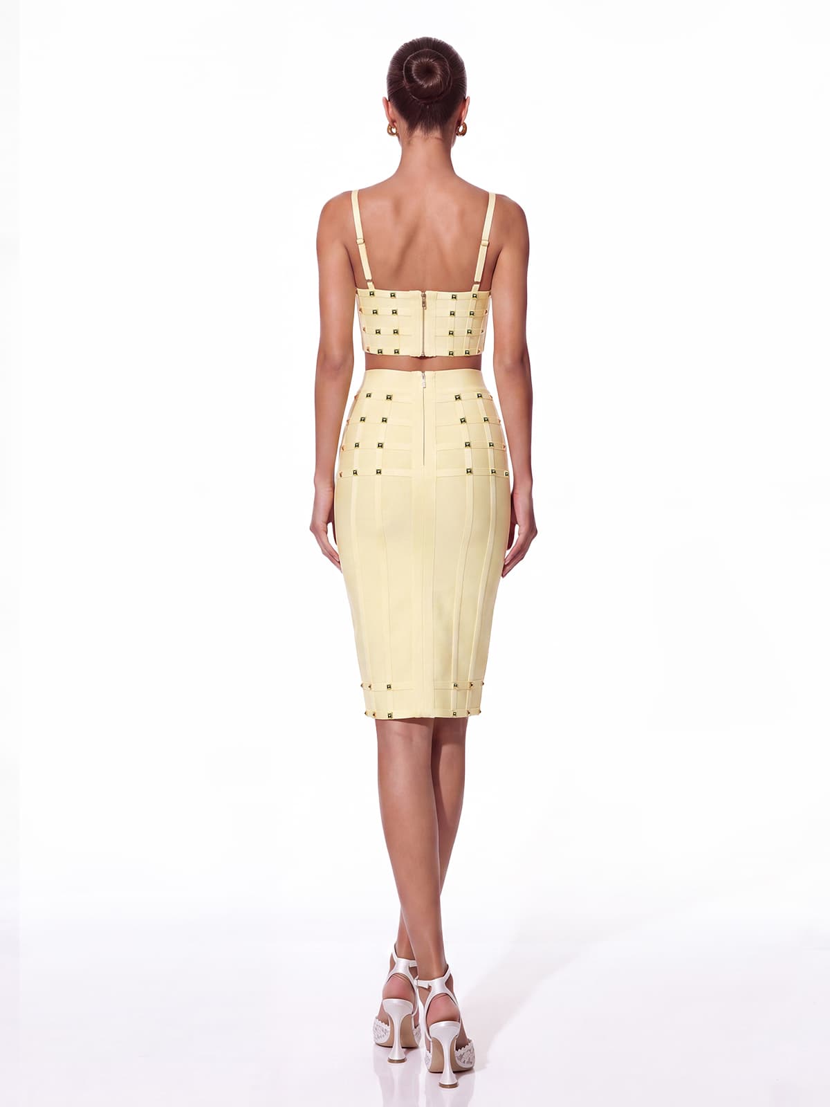 Completo Bandage Xarina Giallo con Spalline Sottili