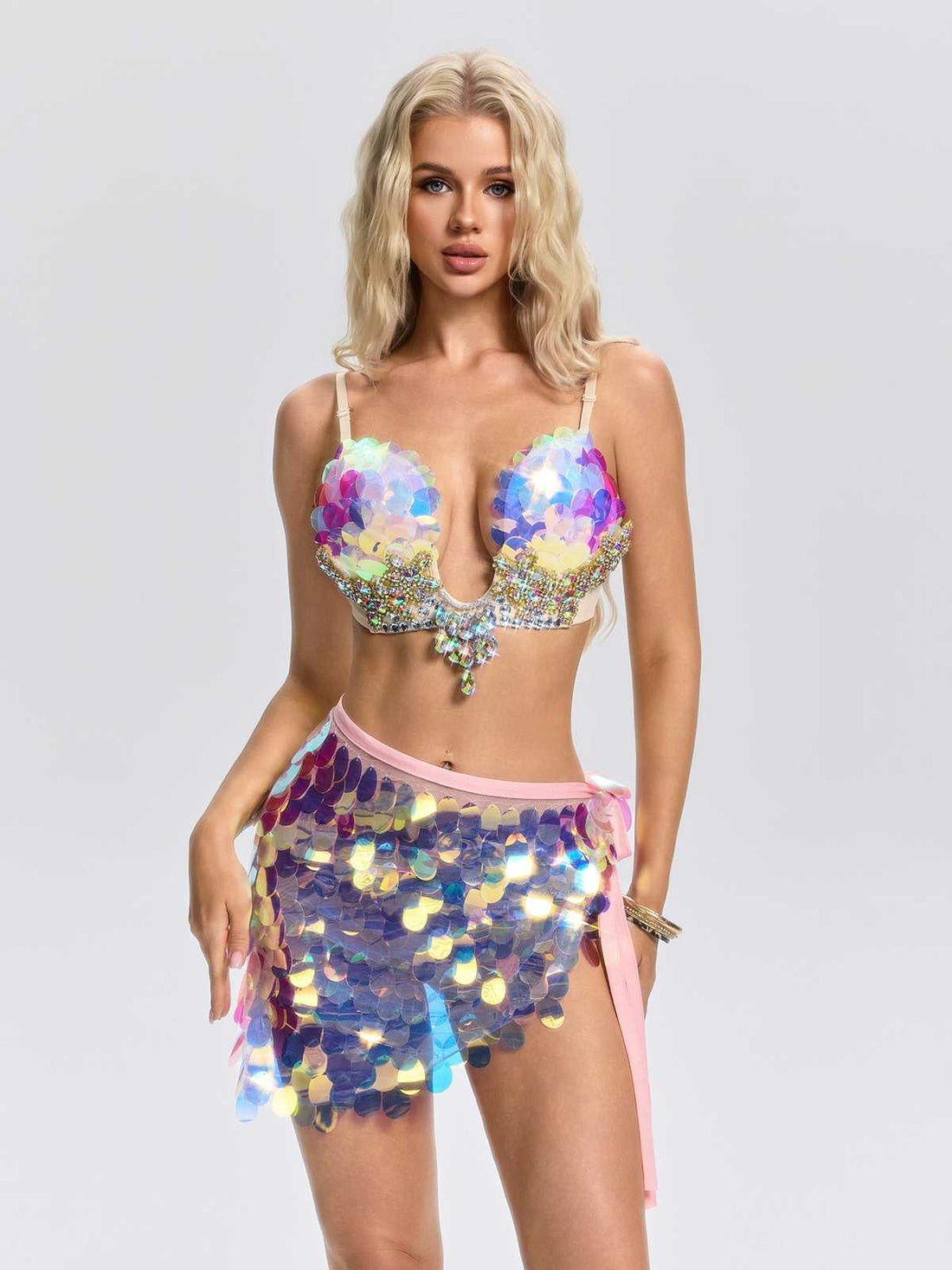 Completo Gonna Yalmera in Paillettes e Diamanti