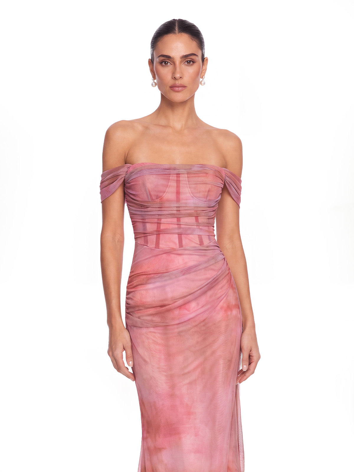 Abito Maxi Zirella con Spalle Scoperte e Corsetto