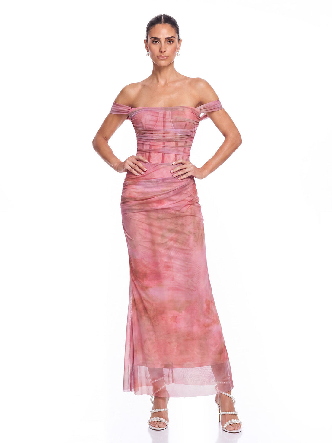 Abito Maxi Zirella con Spalle Scoperte e Corsetto